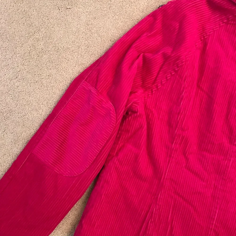 Vintage Tommy Hilfiger Corduroy Jacket Coat Size XL Sherpa Barbie Pink Prep y2k